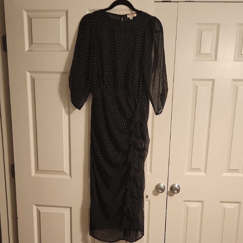 Elegant Black Polka Dot Dress
